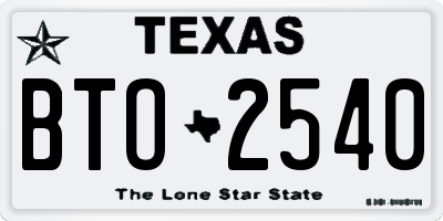 TX license plate BTO2540