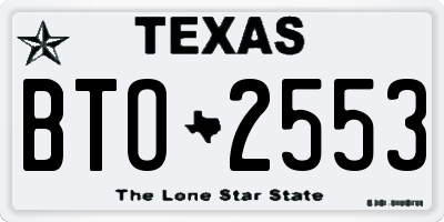 TX license plate BTO2553