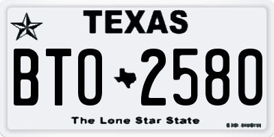 TX license plate BTO2580