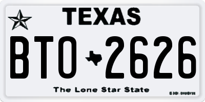 TX license plate BTO2626