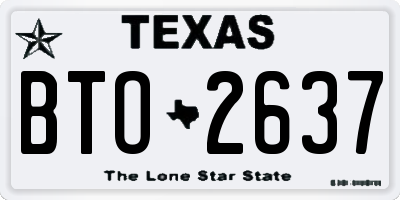 TX license plate BTO2637
