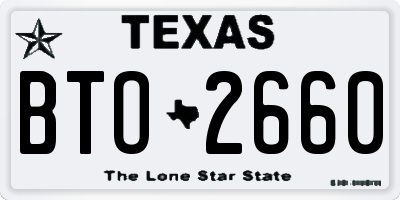 TX license plate BTO2660