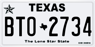 TX license plate BTO2734