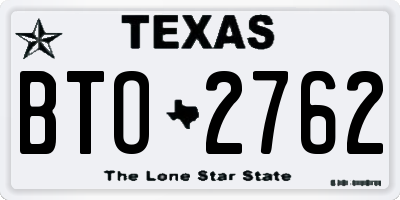 TX license plate BTO2762