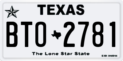 TX license plate BTO2781