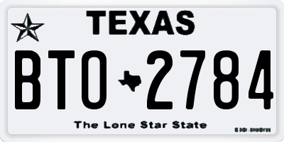 TX license plate BTO2784