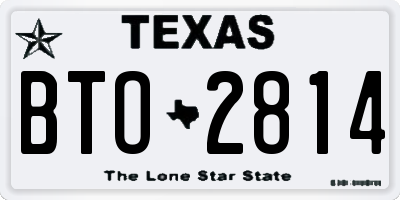 TX license plate BTO2814