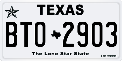 TX license plate BTO2903
