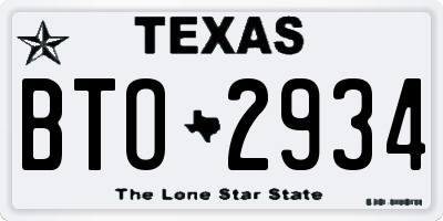 TX license plate BTO2934