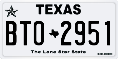 TX license plate BTO2951