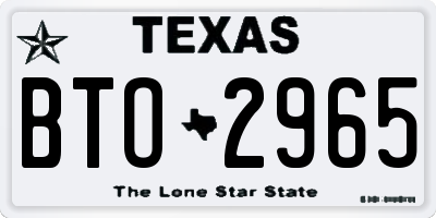TX license plate BTO2965