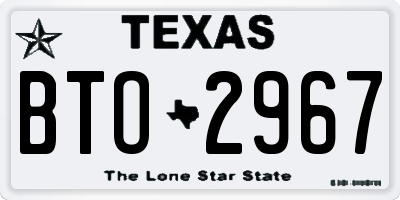 TX license plate BTO2967