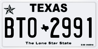 TX license plate BTO2991