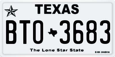 TX license plate BTO3683