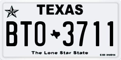 TX license plate BTO3711