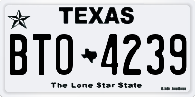 TX license plate BTO4239