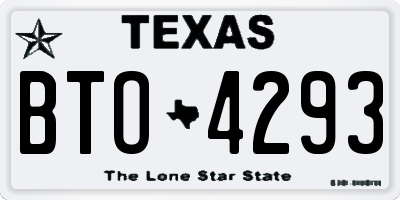 TX license plate BTO4293