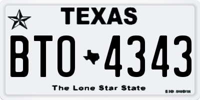 TX license plate BTO4343