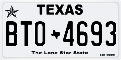 TX license plate BTO4693