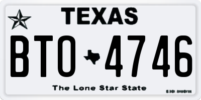 TX license plate BTO4746