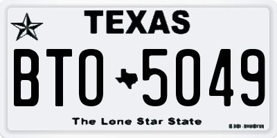 TX license plate BTO5049