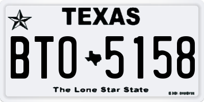 TX license plate BTO5158