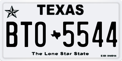 TX license plate BTO5544