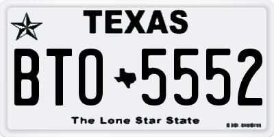 TX license plate BTO5552