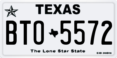 TX license plate BTO5572