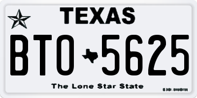 TX license plate BTO5625