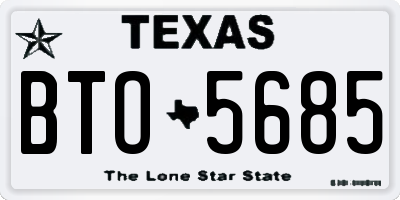 TX license plate BTO5685