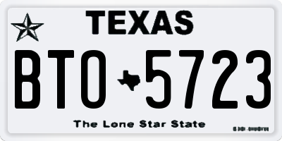 TX license plate BTO5723