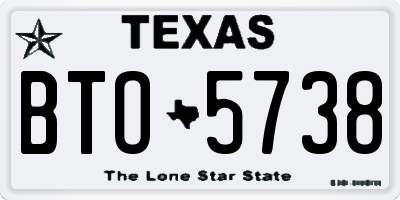 TX license plate BTO5738