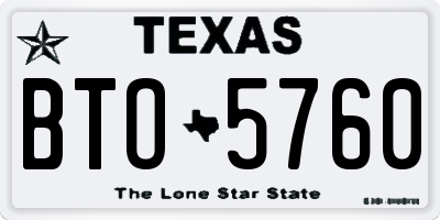 TX license plate BTO5760
