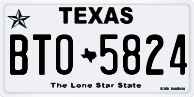 TX license plate BTO5824