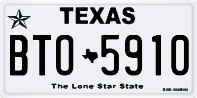 TX license plate BTO5910