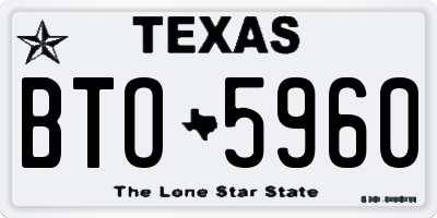 TX license plate BTO5960