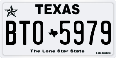 TX license plate BTO5979