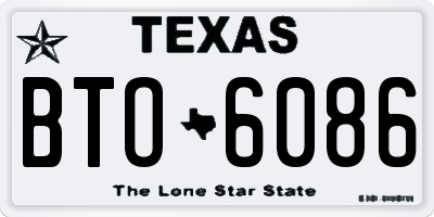 TX license plate BTO6086
