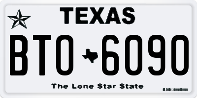 TX license plate BTO6090