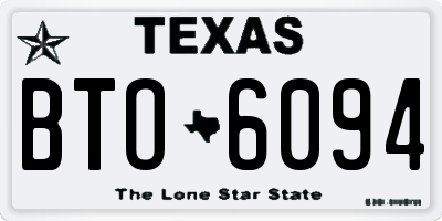 TX license plate BTO6094