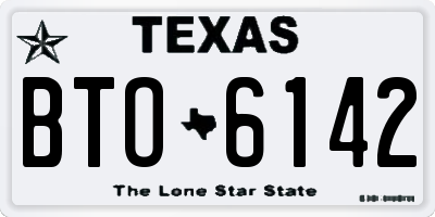 TX license plate BTO6142