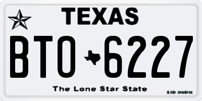 TX license plate BTO6227