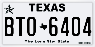 TX license plate BTO6404