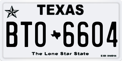 TX license plate BTO6604