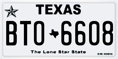 TX license plate BTO6608