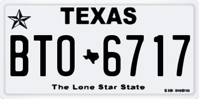 TX license plate BTO6717