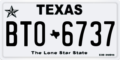 TX license plate BTO6737