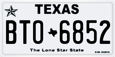 TX license plate BTO6852