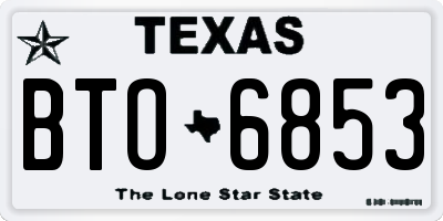 TX license plate BTO6853